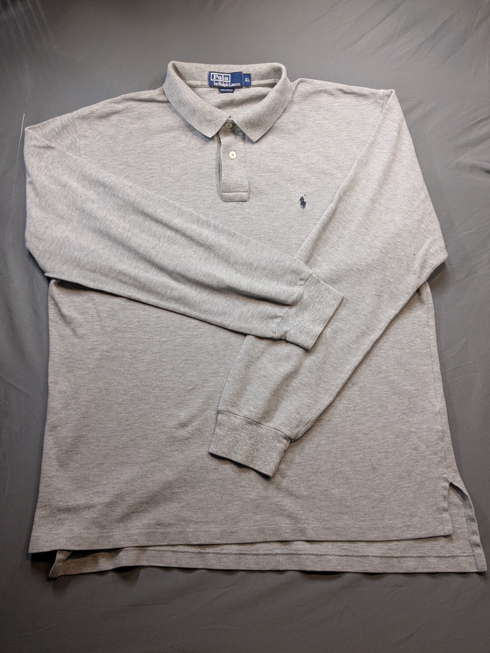 Polo by Ralph Lauren Heather Gray Long Sleeve Polo